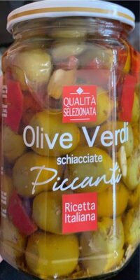 Olive verdi schiacciate Piccanti in olio di Girasole