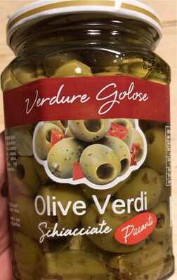 Olive verdi schiacciate