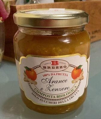 Arance e zenzero composta biologica front packaging