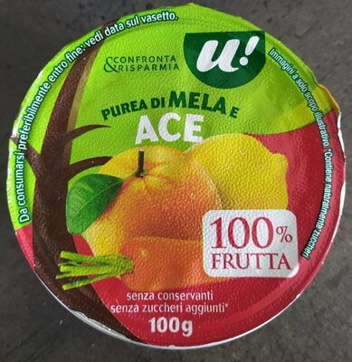 Purea di mela e ace front packaging