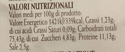Freselle integrali nutrition facts table