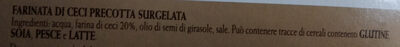 Farinata di ceci ingredients label