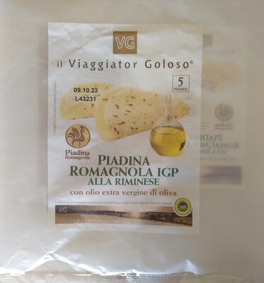 Piadina Romagnola IGP alla Riminese con olio extravergine di oliva