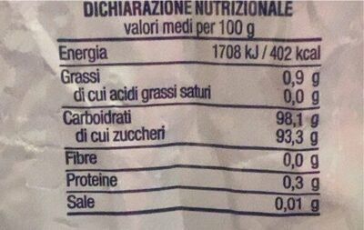 The al limone nutrition facts table