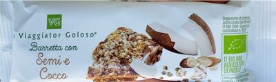 Barretta con semi e cocco front packaging