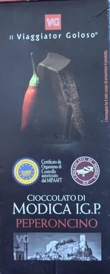 Cioccolato di Modica I.G.P. peperoncino front packaging