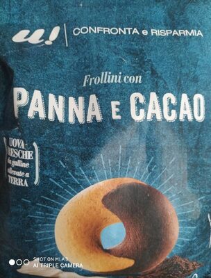 Frollini con panna e cacao front packaging