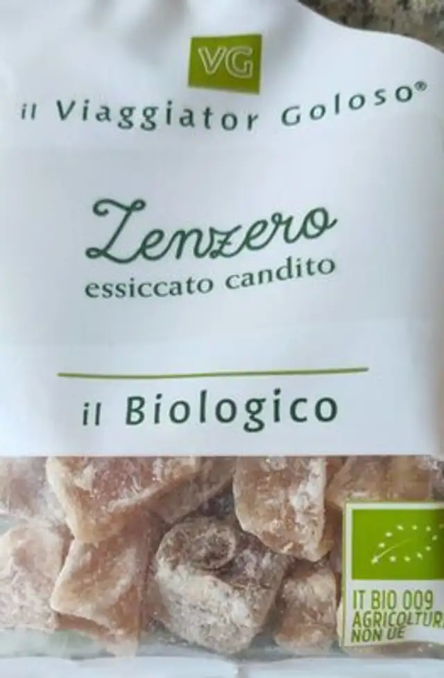 Zenzero essiccato candito front packaging