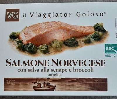 Salmone norvegese con salsa alla senape e broccoli