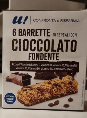 Barrette di cereals con cioccolato fondente