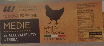 10 uova fresche medie front packaging