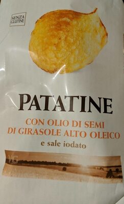 Patatine con olio di semi di girasole alto oleico front packaging