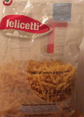 Treccine pasta di semola di grano duro