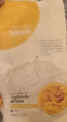 Tagliatelle all'uovo front packaging