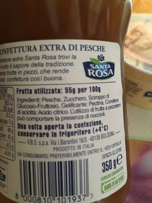 Pesche ingredients label