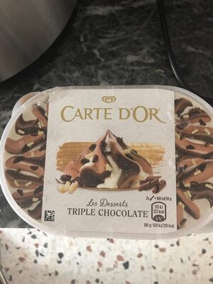 Helado de tres chocolates tarrina