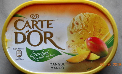 Sorbet, Plein fruit-Vol fruit, Mangue Mango front packaging