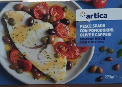 Pesce spada con pomodorini olive e capperi