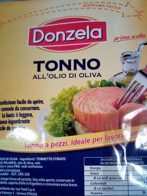 Tonno all'olio d'oliva front packaging