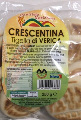Crescentina tigella di Verica front packaging