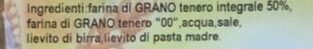 Frisa con farina integrale ingredients label