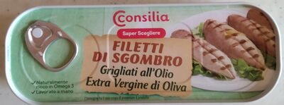 Filetti di sgombro grigliati all'olio extra vergine di oliva front packaging