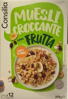 Muesli croccante con Frutta front packaging