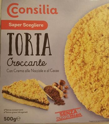 Torta croccante con crema alle nocciole e al cacao