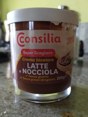 Crema bicolore latte e nocciola