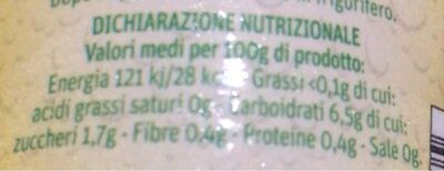 Succo di limone di sicilia nutrition facts table