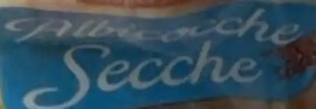 Albicocche secche ingredients label
