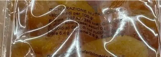 Albicocche secche nutrition facts table