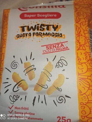 Twisty al formaggio front packaging