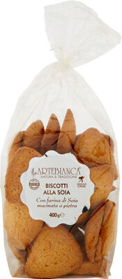 Biscotti triangolini alla soia front packaging