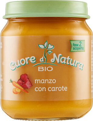 Manzo con carote front packaging