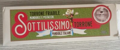Torrone friabile mandorle e pistacchi front packaging