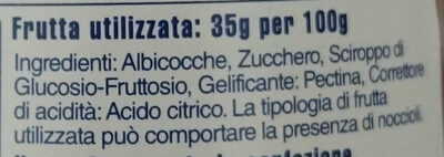 Confettura di albicocche ingredients label