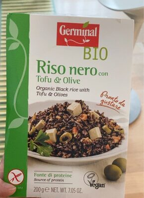 Riso nero con tofu e olive front packaging