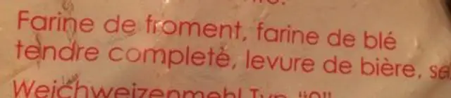 Biscotti di grano ingredients label