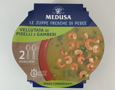 Vellutata di piselli e gamberi front packaging