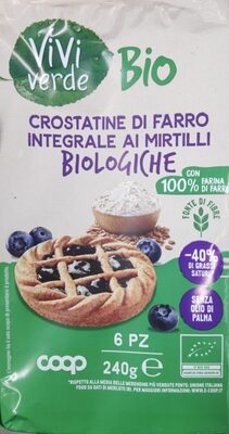 crostatine di farro integrali ai mirtilli biologiche front packaging