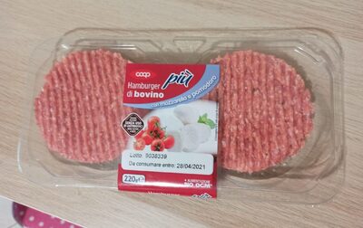 Hamburger di bovino front packaging