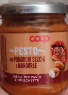 Pesto con pomodori secchi e mandorle front packaging