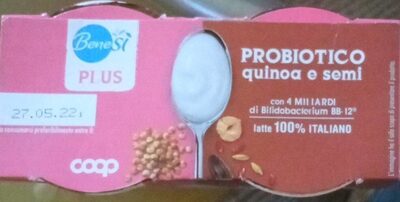 Probiotico quinoa e semi front packaging