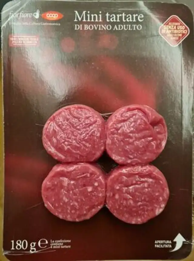 Mini tartare di bovino adulto front packaging