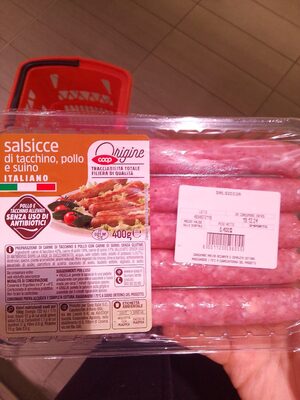 Salsicce di tacchino, pollo e suino italiano