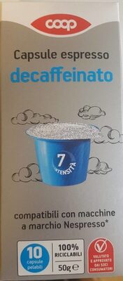 Capsule espresso decafeinato