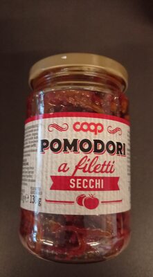 pomodori secchi a filetti front packaging