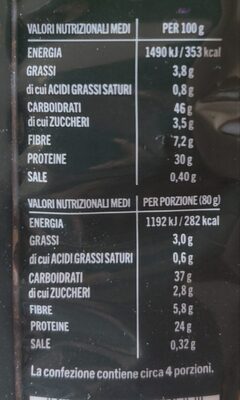 Penne rigate pasta pro nutrition facts table