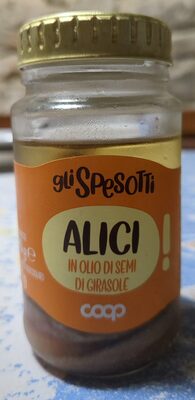 Alici in olio di semi di girasole front packaging